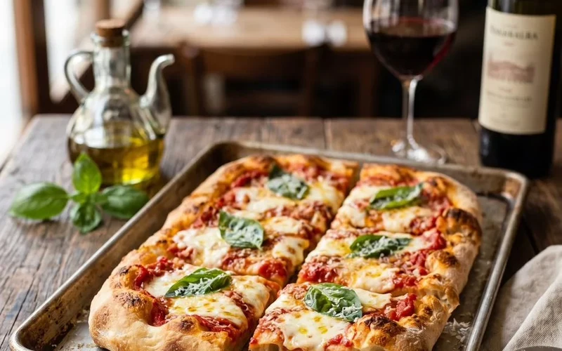 Pizza romana al teglia base crujiente