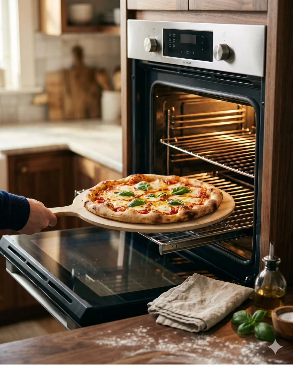 Pizza perfecta en horno convencional a 250 grados con piedra refractaria