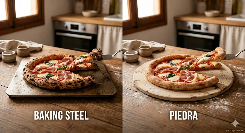 Baking steel acero de hornear vs piedra refractaria cordierita para pizza casera — comparativa completa