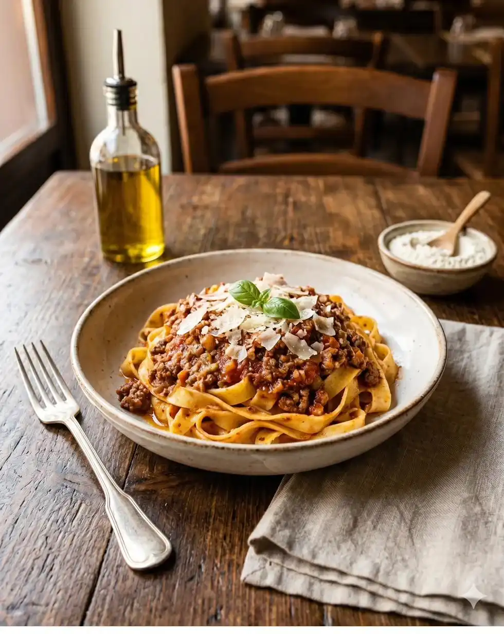 Pasta fresca con ragù bolognese auténtico