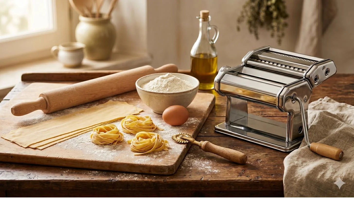 Utensilios esenciales para hacer pasta fresca en casa
